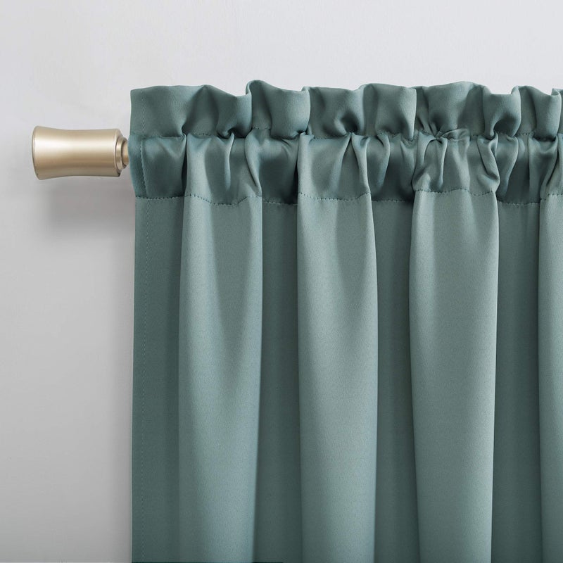 Sun Zero Easton Energy Saving Blackout Rod Pocket Curtain Panel, 40" x 84", Mineral - Image 2